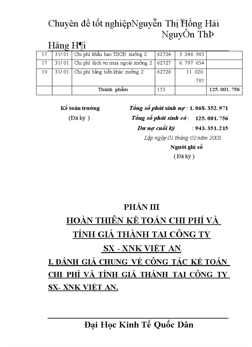 image for page Tổ chức kế toán chi phí sản xuất và tính giá thành sản phẩm tại Công ty sản xuất - xuất nhập khẩu Việt An