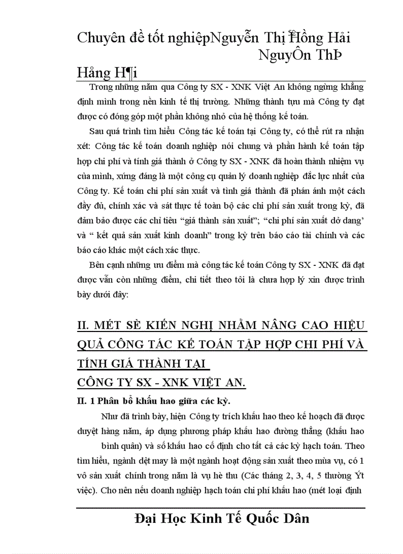 image for page Tổ chức kế toán chi phí sản xuất và tính giá thành sản phẩm tại Công ty sản xuất - xuất nhập khẩu Việt An