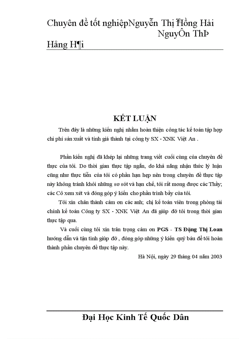 image for page Tổ chức kế toán chi phí sản xuất và tính giá thành sản phẩm tại Công ty sản xuất - xuất nhập khẩu Việt An