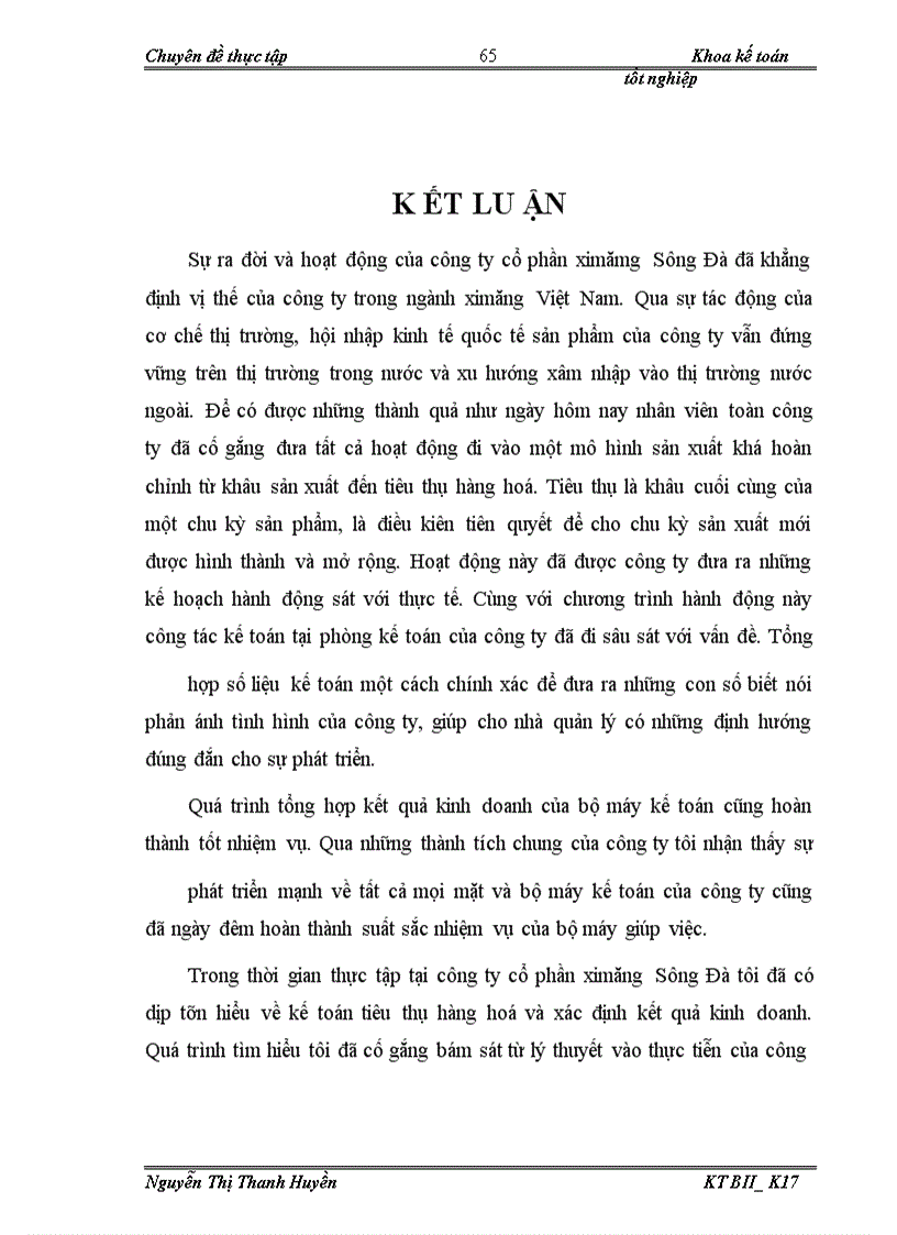 image for page Hoàn thiện hạch toán quá trình tiêu thụ và xác định kết quả kinh doanh tại công ty cổ phần Ximăng Sông Đà - Tỉnh Hoà Bình