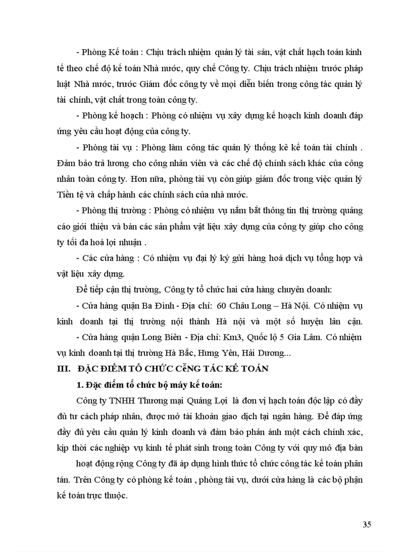 image for page Tổ chức kế toán bán hàng và xác định kết quả trong doanh nghiệp thương mại tại Công ty TNHH Thương mại Quảng Lợi