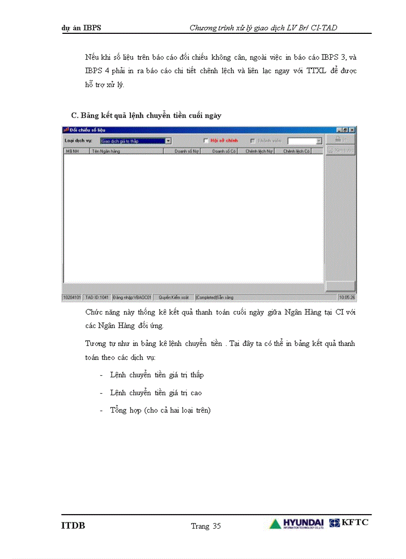 image for page Chương trình xử lý Lệnh chuyển tiền giá trị thấp Br/CI-TAD