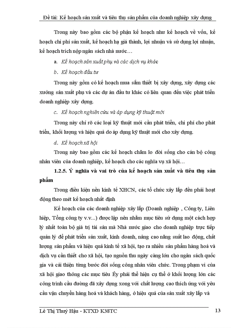 image for page Lập kế hoạch sản xuất và tiêu thụ sản phẩm tại Công ty xây dựng cấp thoát nước và hạ tầng kỹ thuật