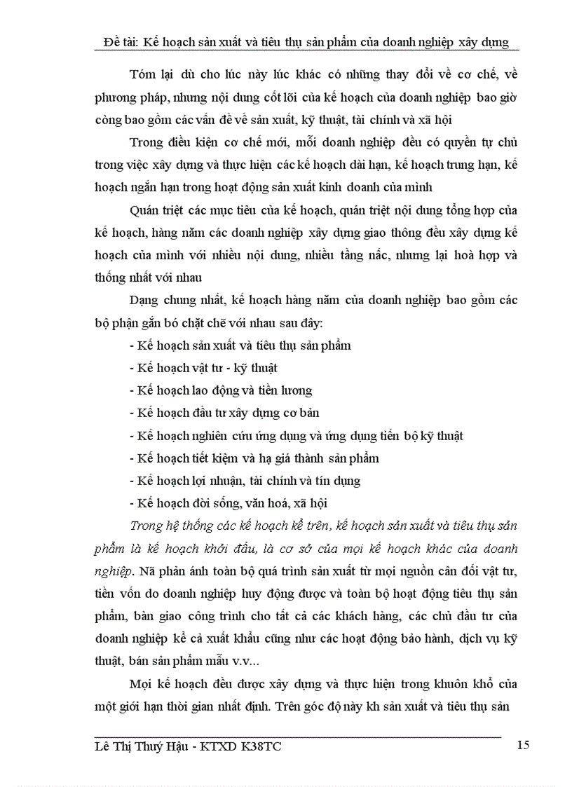 image for page Lập kế hoạch sản xuất và tiêu thụ sản phẩm tại Công ty xây dựng cấp thoát nước và hạ tầng kỹ thuật