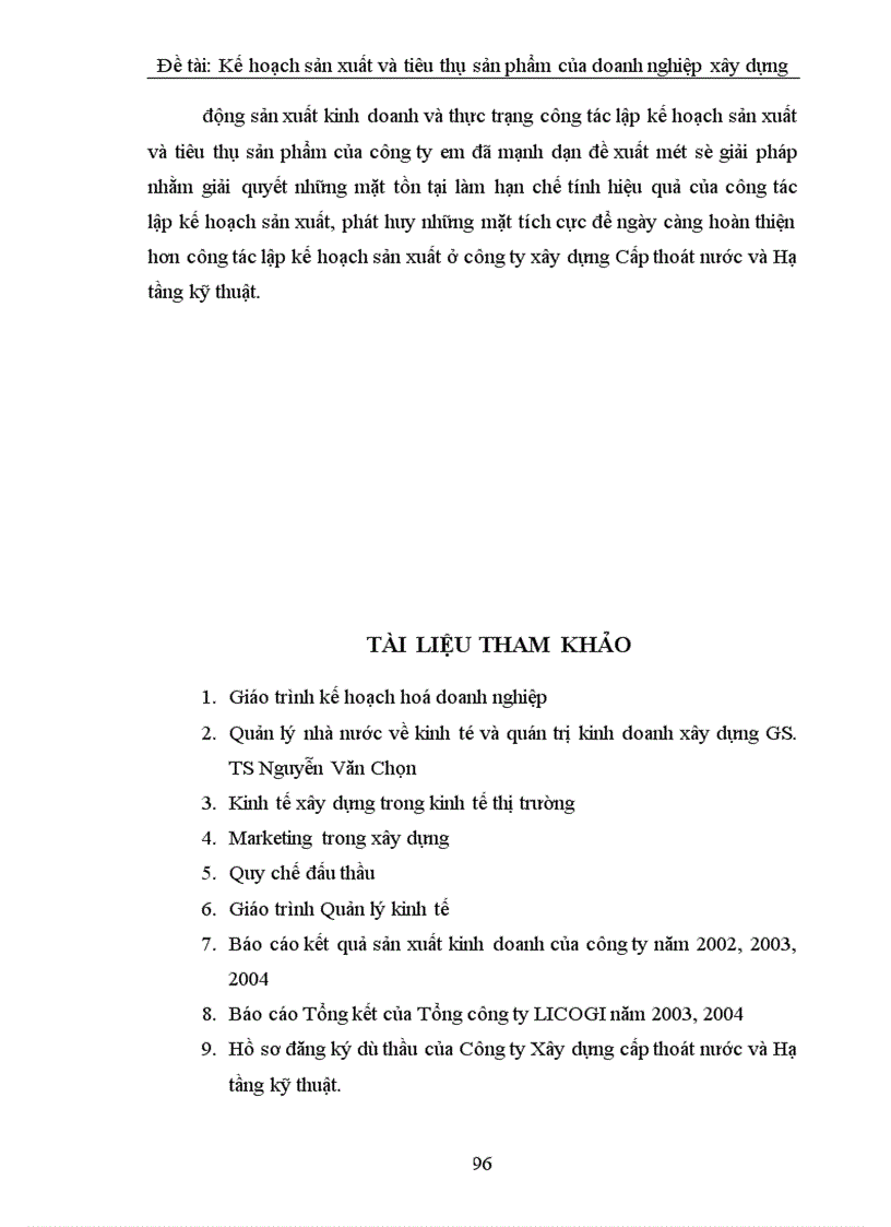 image for page Lập kế hoạch sản xuất và tiêu thụ sản phẩm tại Công ty xây dựng cấp thoát nước và hạ tầng kỹ thuật