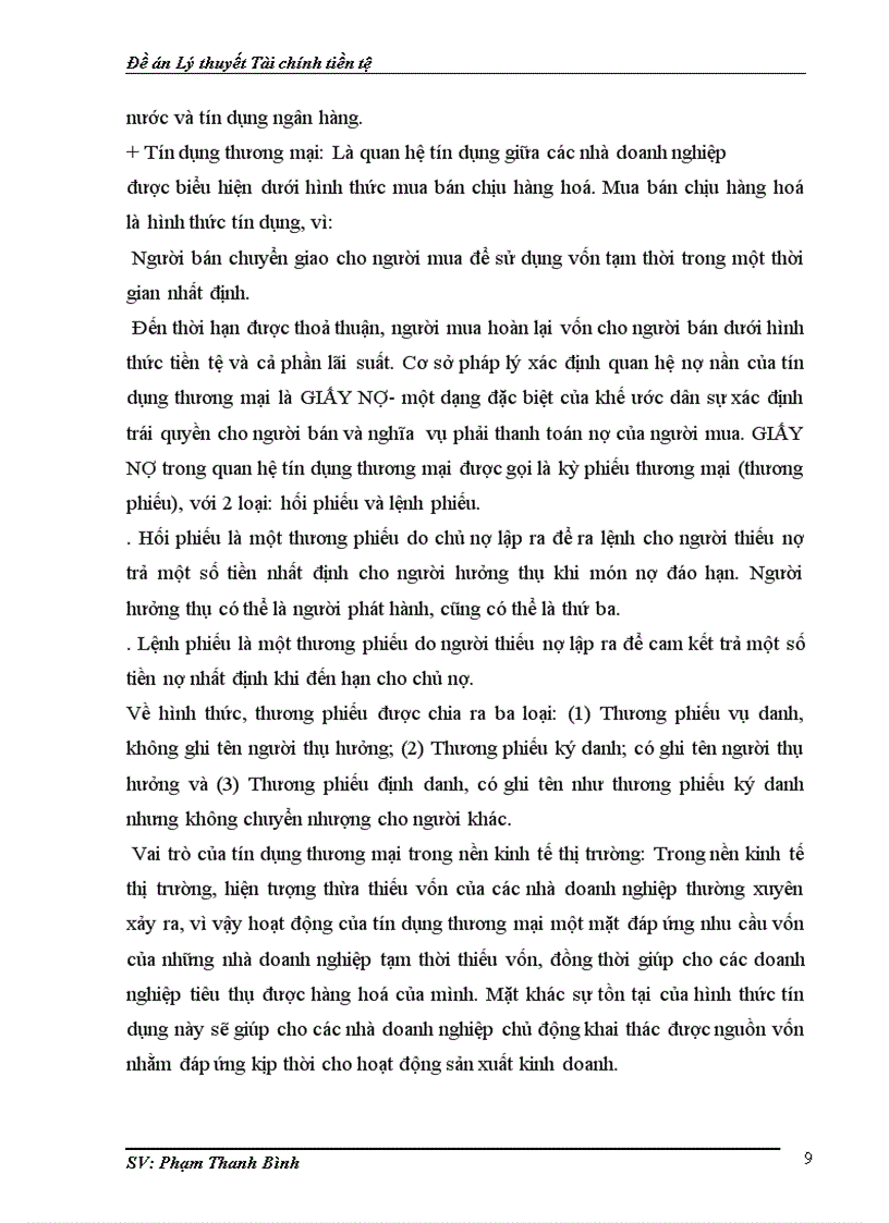 image for page Đề án Lý thuyết Tài chính tiền tệ