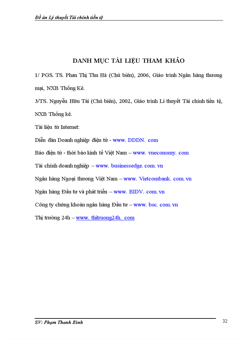 image for page Đề án Lý thuyết Tài chính tiền tệ