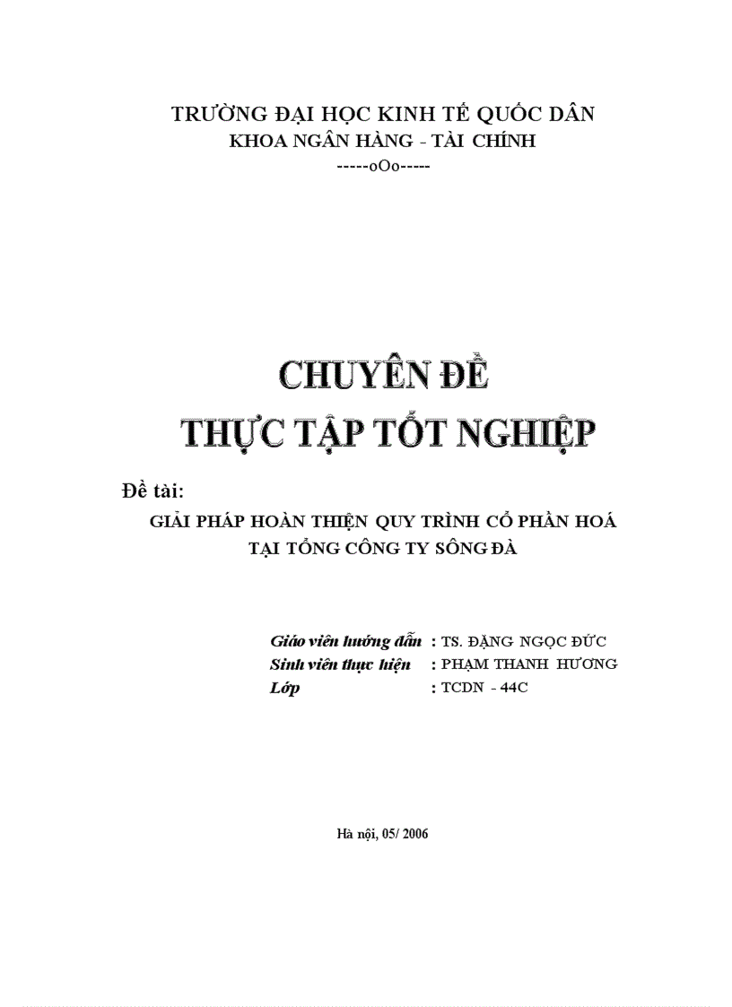 image for page Giải pháp hoàn thiện quy trình cổ phần hoá tại tổng công ty sông đà