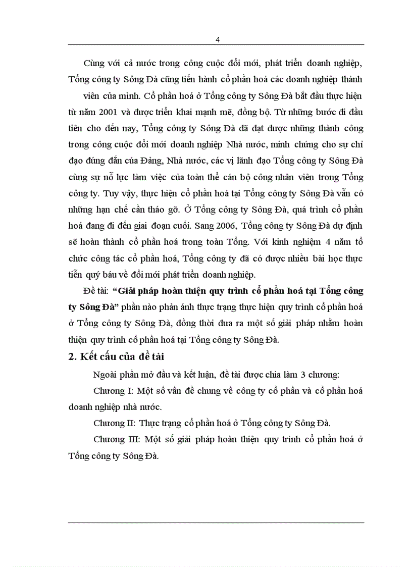 image for page Giải pháp hoàn thiện quy trình cổ phần hoá tại tổng công ty sông đà