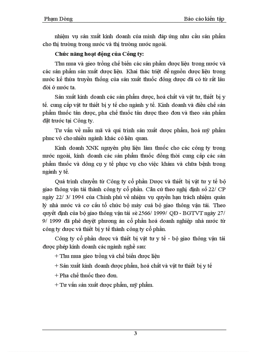 image for page Báo cáo tình hình sản xuất kinh doanh của Công ty cổ phần Dược và vật tư thiết bị y tế giao thông vận tải