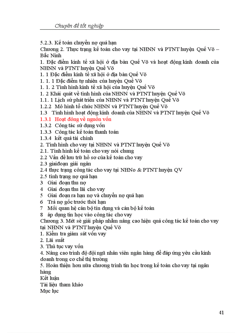 image for page Một số giải pháp nhằm nâng cao hiệu quả công tác kế toán cho vay tại NHNo và PTNT huyện Quế Võ