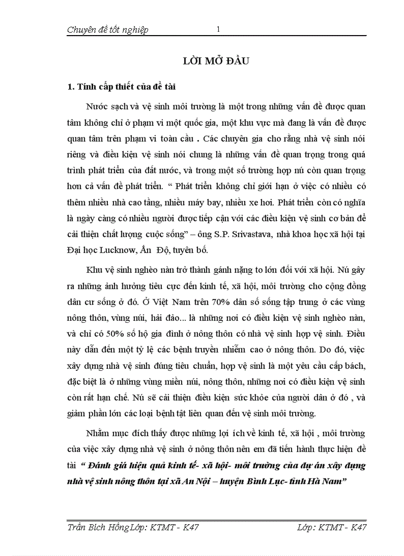 image for page Đánh giá hiệu quả kinh tế- xã hội- môi trường của dự án xây dựng nhà vệ sinh nông thôn tại xã An Nội – huyện Bình Lục- tỉnh Hà Nam