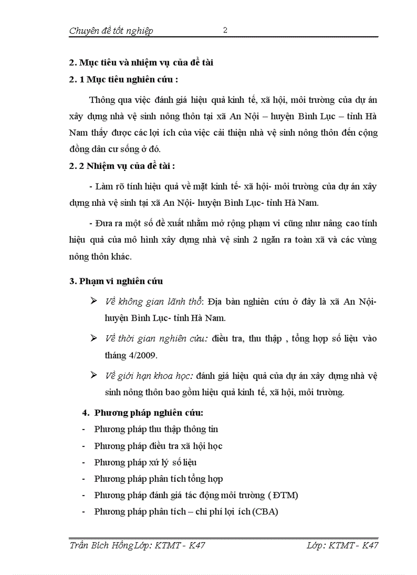 image for page Đánh giá hiệu quả kinh tế- xã hội- môi trường của dự án xây dựng nhà vệ sinh nông thôn tại xã An Nội – huyện Bình Lục- tỉnh Hà Nam