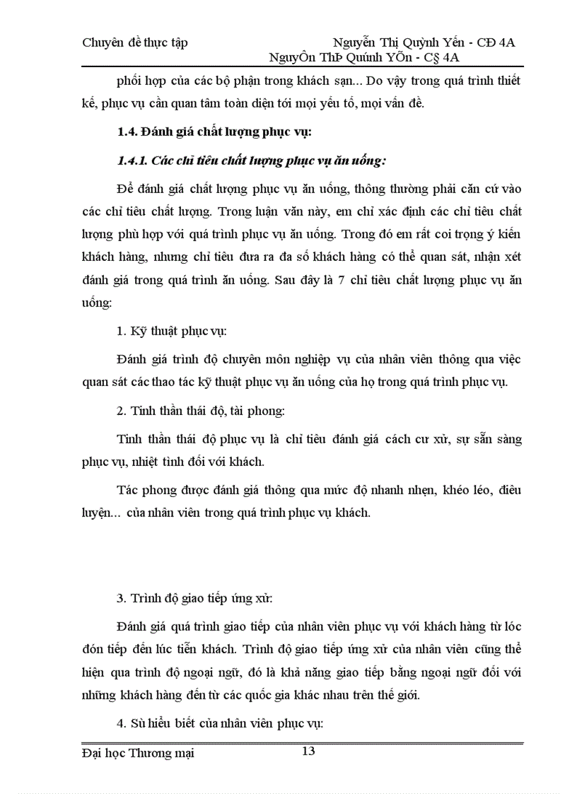 image for page Thực trạng và các biện pháp nâng cao chất lượng phục vụ ăn uống tại khách sạn Hà Nội DAEWOO