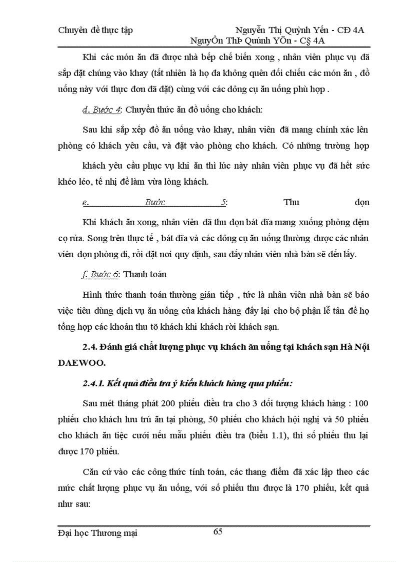 image for page Thực trạng và các biện pháp nâng cao chất lượng phục vụ ăn uống tại khách sạn Hà Nội DAEWOO