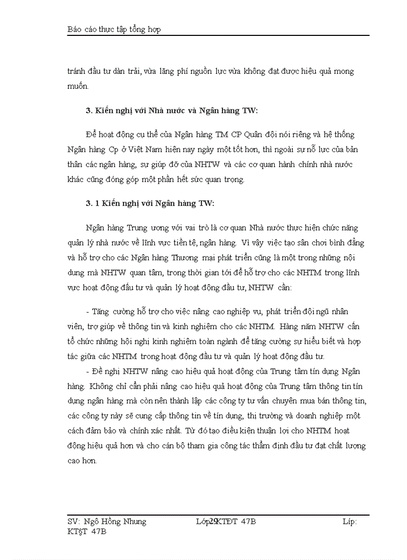 image for page Hoạt động đầu tư, quản lý hoạt động đầu tư tại NH TMCP Quân đội