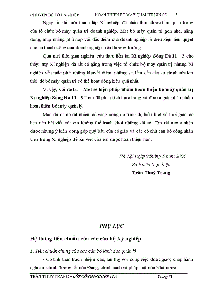 image for page Một số giải pháp góp phần hoàn thiện cơ cấu tổ chức bộ máy quản trị của Xí nghiệp Sông Đà 11-3