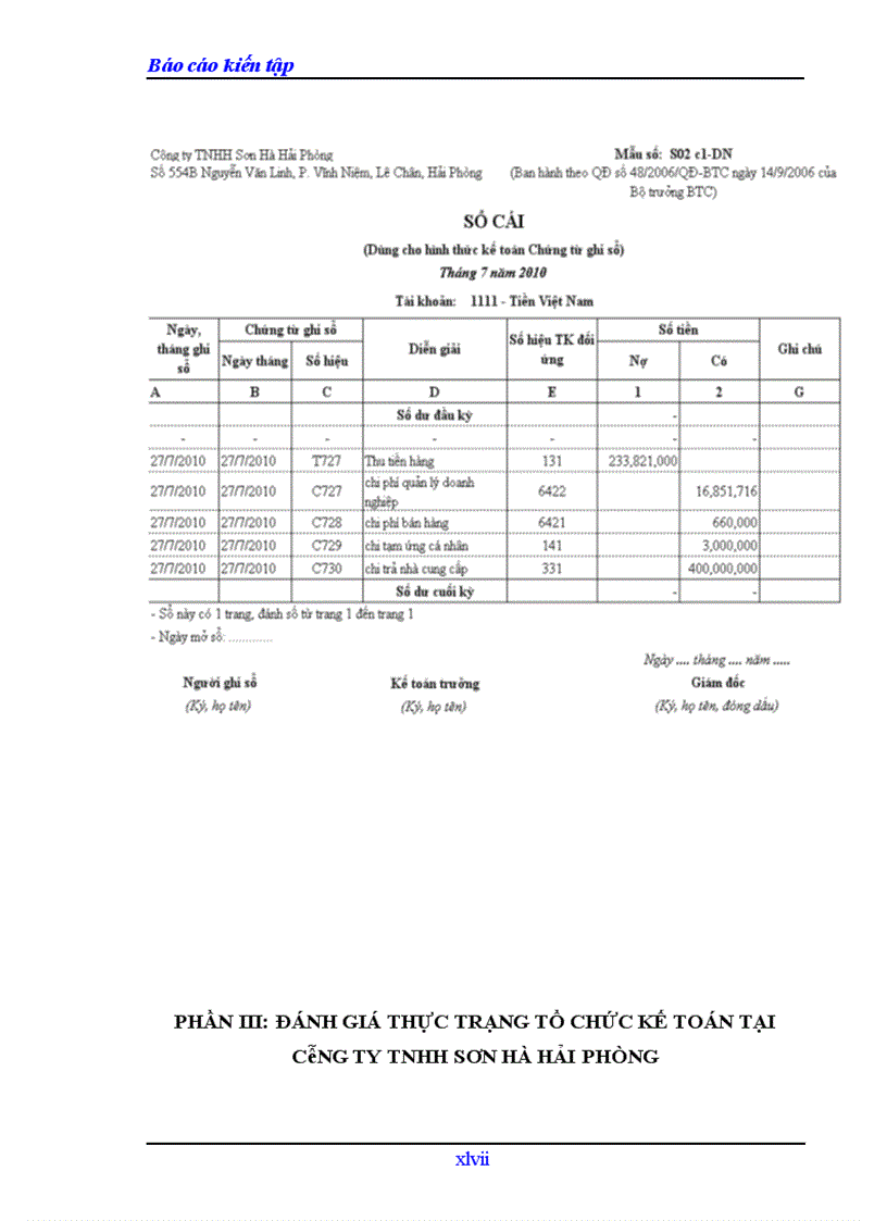image for page Thực trạng tổ chức kế toán tại Công ty TNHH Sơn Hà Hải Phòng