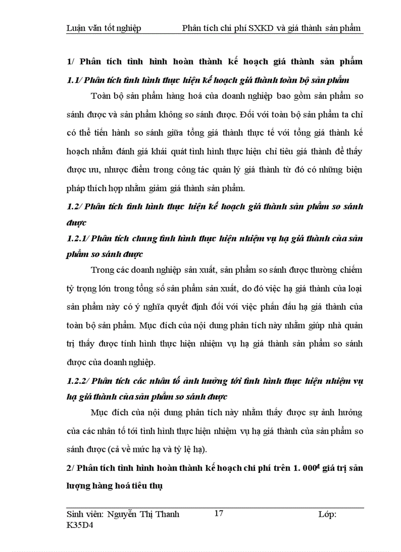 image for page Phân tích tình hình thực hiện chi phí sản xuất kinh doanh và giá thành sản phẩm và các biện pháp góp phần tiết kiệm chi phí tại Công ty giầy Thăng Long