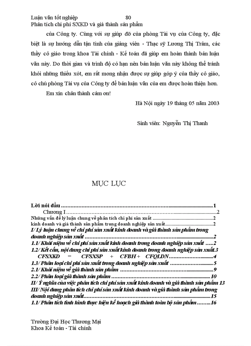 image for page Phân tích tình hình thực hiện chi phí sản xuất kinh doanh và giá thành sản phẩm và các biện pháp góp phần tiết kiệm chi phí tại Công ty giầy Thăng Long