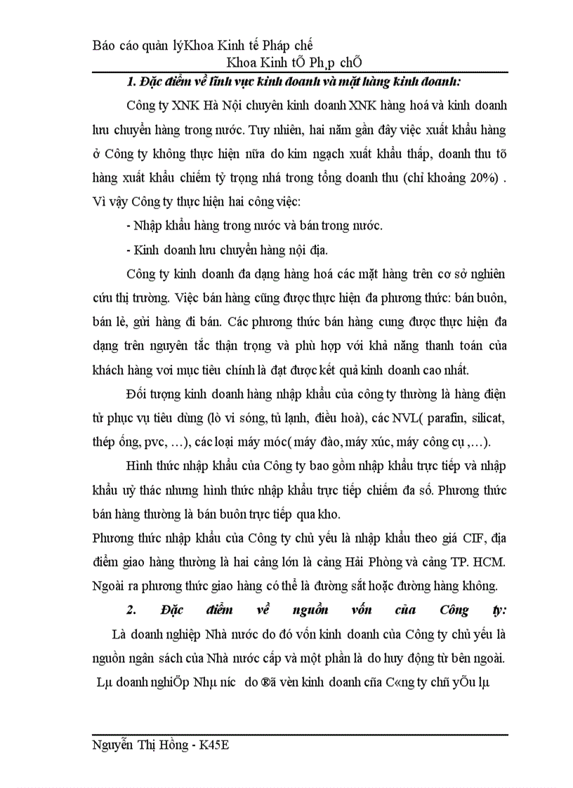 image for page Tổ chức công tác quản lý tiêu thụ sản phẩm hàng hoá tại Công ty Thương Mại XNK - Hà Nội