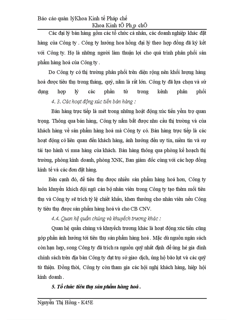 image for page Tổ chức công tác quản lý tiêu thụ sản phẩm hàng hoá tại Công ty Thương Mại XNK - Hà Nội