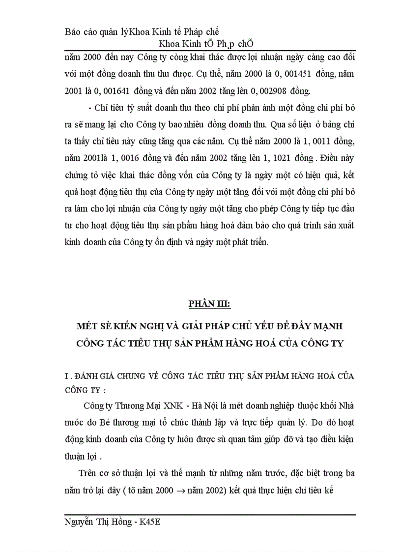 image for page Tổ chức công tác quản lý tiêu thụ sản phẩm hàng hoá tại Công ty Thương Mại XNK - Hà Nội