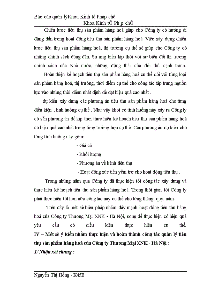 image for page Tổ chức công tác quản lý tiêu thụ sản phẩm hàng hoá tại Công ty Thương Mại XNK - Hà Nội