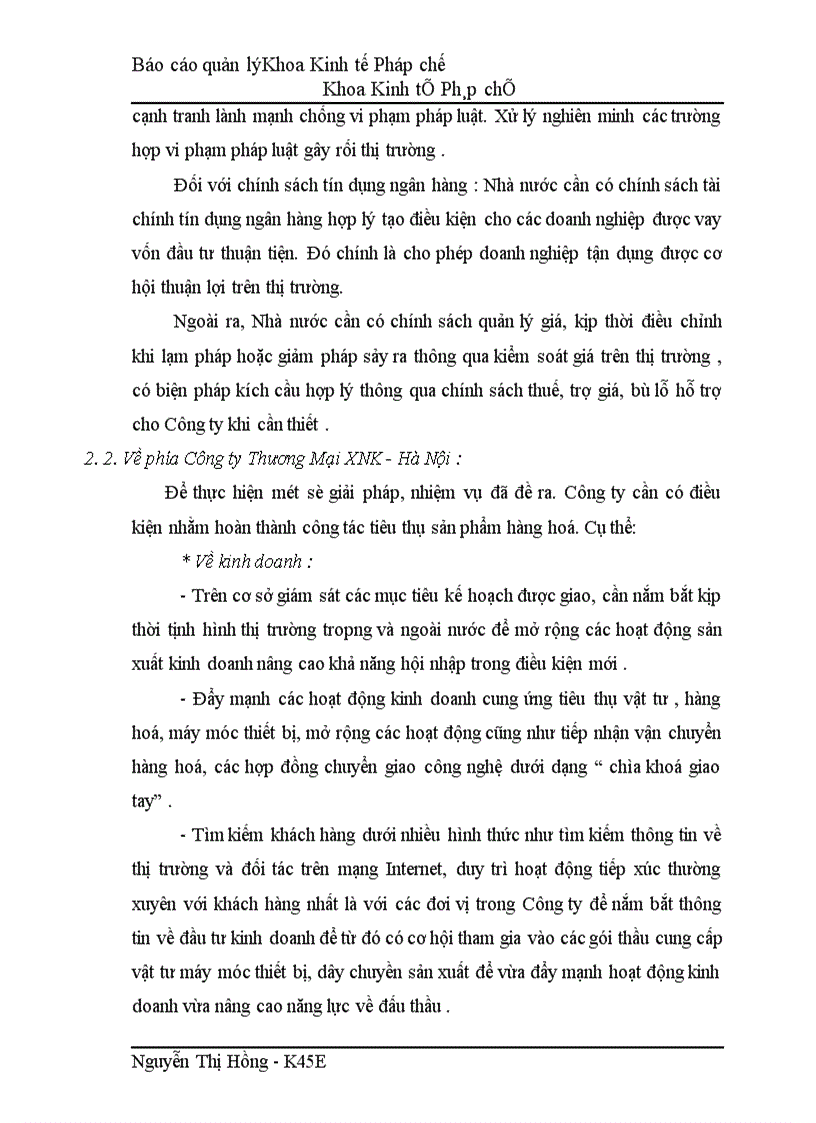 image for page Tổ chức công tác quản lý tiêu thụ sản phẩm hàng hoá tại Công ty Thương Mại XNK - Hà Nội