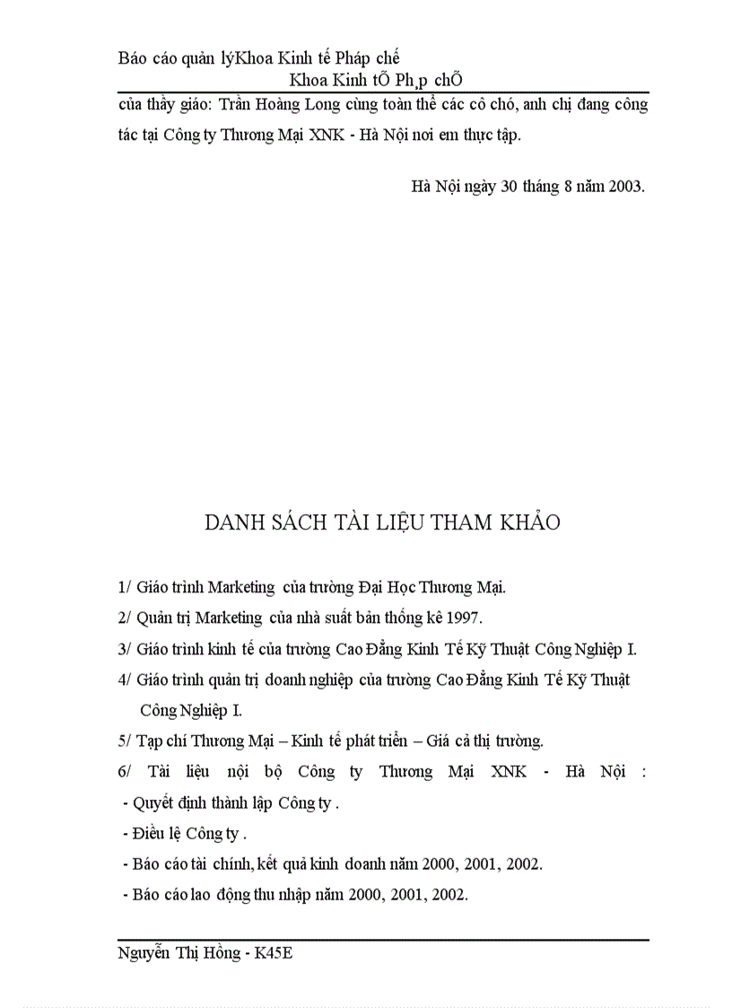 image for page Tổ chức công tác quản lý tiêu thụ sản phẩm hàng hoá tại Công ty Thương Mại XNK - Hà Nội