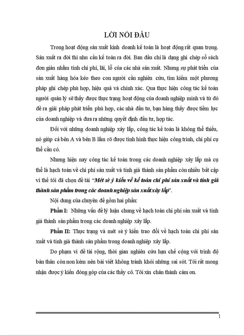 image for page Một số ý kiến về kế toán chi phí sản xuất và tính giá thành sản phẩm trong các doanh nghiệp sản xuất xây lắp