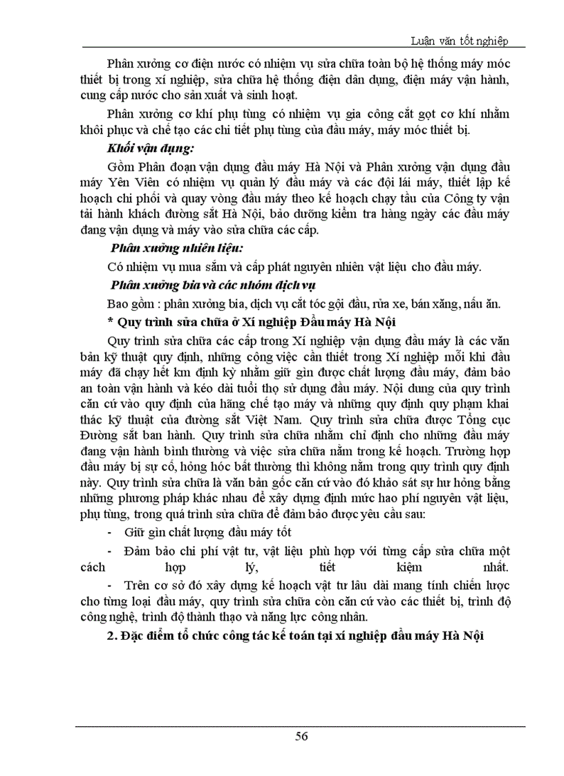 image for page Tổ chức kế toán nguyên vật liệu với việc nâng cao hiệu quả sử dụng vốn lưu động tại Xí nghiệp Đầu máy Hà Nội