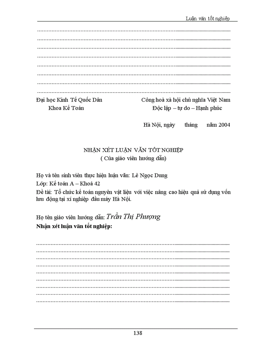 image for page Tổ chức kế toán nguyên vật liệu với việc nâng cao hiệu quả sử dụng vốn lưu động tại Xí nghiệp Đầu máy Hà Nội