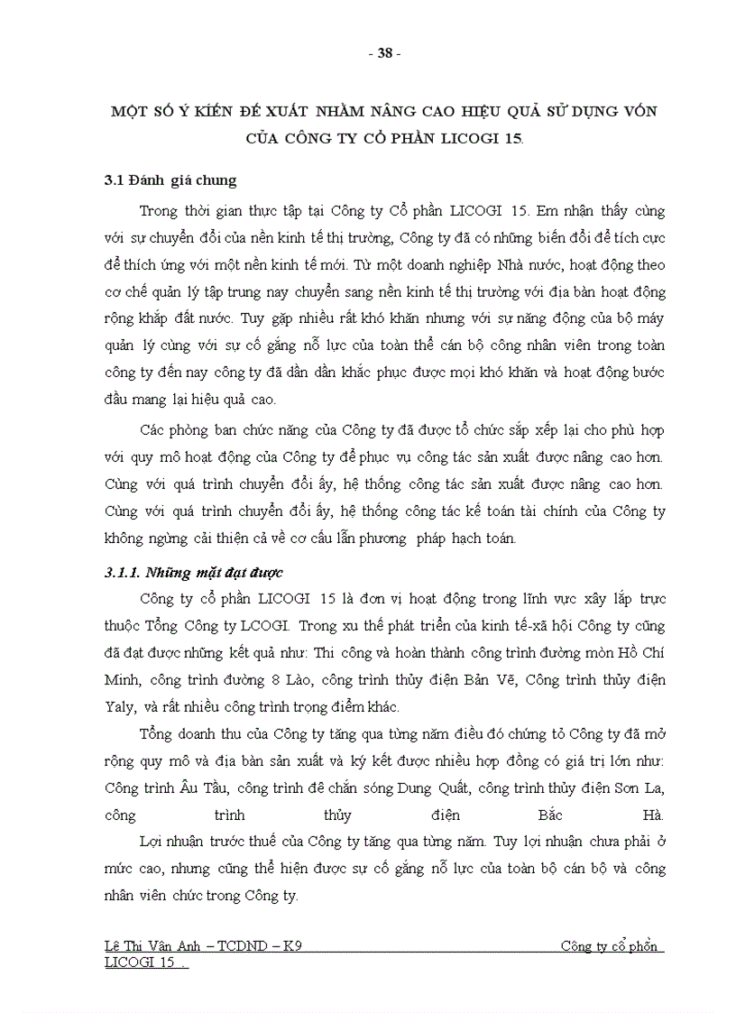 image for page Một số giải pháp nhằm nâng cao hiệu quả sử dụng vốn ở Công ty cổ phần LICOGI 15