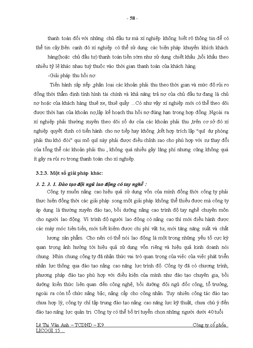 image for page Một số giải pháp nhằm nâng cao hiệu quả sử dụng vốn ở Công ty cổ phần LICOGI 15