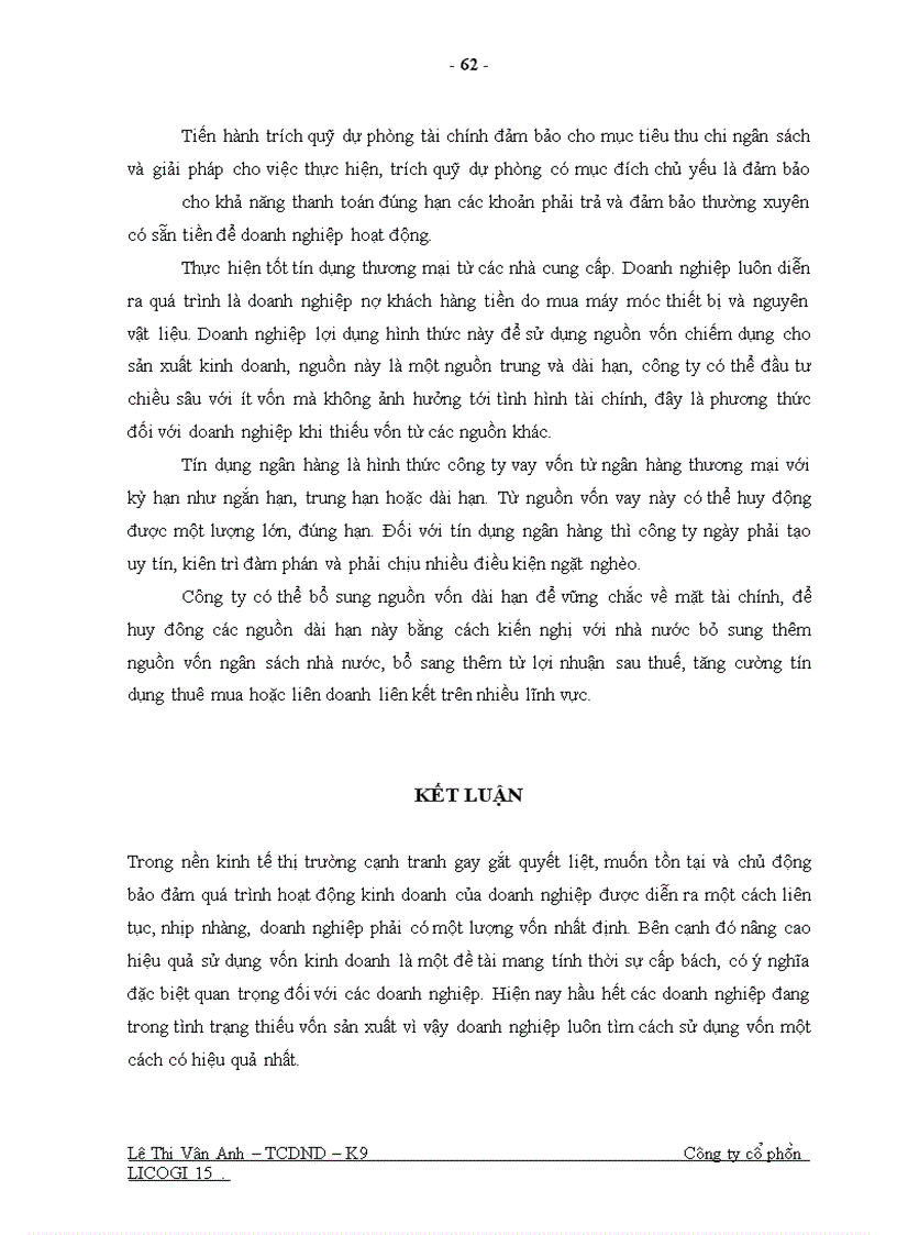 image for page Một số giải pháp nhằm nâng cao hiệu quả sử dụng vốn ở Công ty cổ phần LICOGI 15