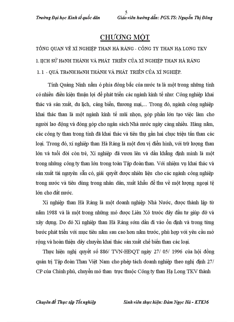 image for page Kế toán chi phí sản xuất và tính giá thành sản phẩm tại Xí nghiệp than Hà Ráng,