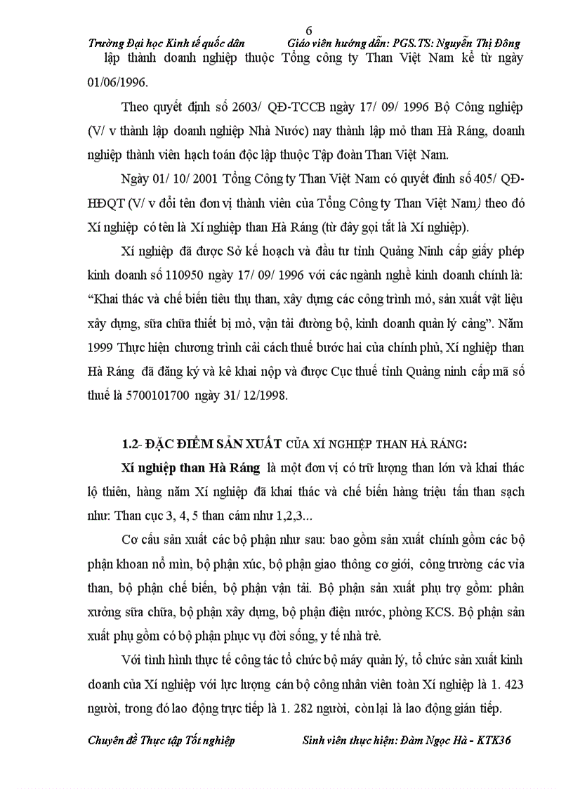 image for page Kế toán chi phí sản xuất và tính giá thành sản phẩm tại Xí nghiệp than Hà Ráng,