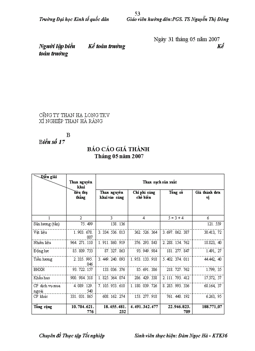 image for page Kế toán chi phí sản xuất và tính giá thành sản phẩm tại Xí nghiệp than Hà Ráng,