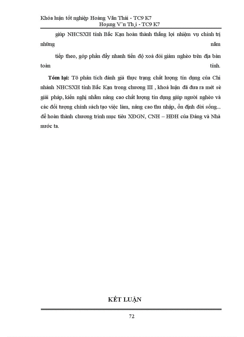 image for page Một số giải pháp nhằm nâng cao chất lượng tín dụng tại chi nhánh Ngân hàng chính sách xã hội tỉnh Bắc Kạn