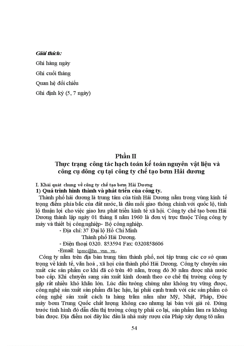 image for page Tổ chức hạch toán kế toán vật liệu và công cụ dụng cụ tại công ty chế tạo bơm Hải Dương