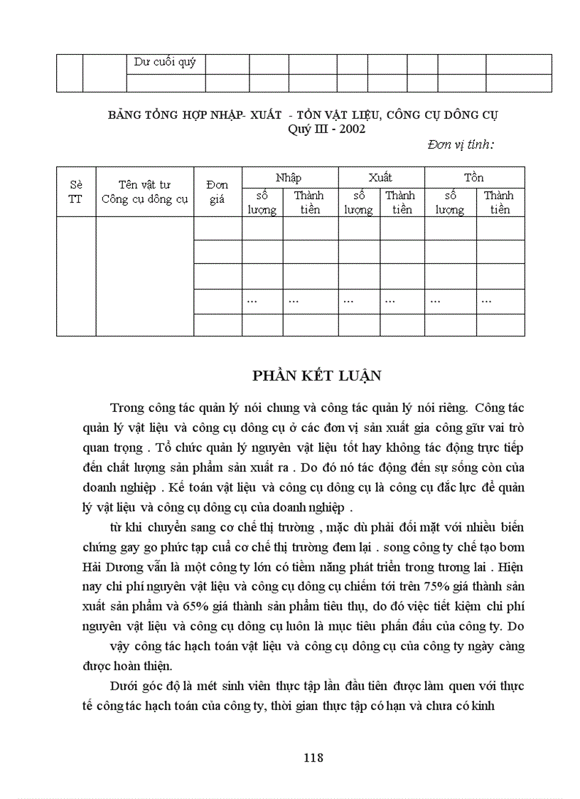 image for page Tổ chức hạch toán kế toán vật liệu và công cụ dụng cụ tại công ty chế tạo bơm Hải Dương