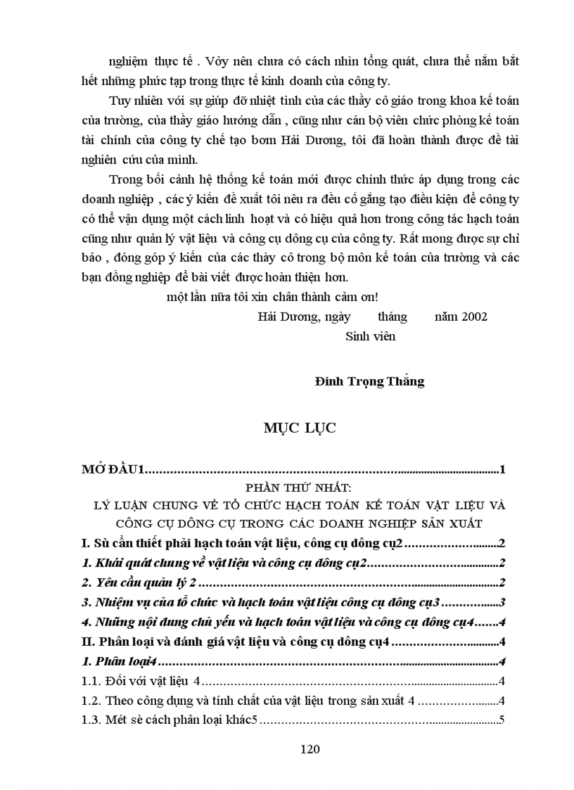 image for page Tổ chức hạch toán kế toán vật liệu và công cụ dụng cụ tại công ty chế tạo bơm Hải Dương