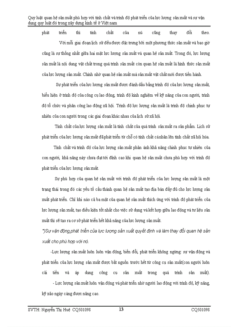 image for page Quy luật quan hệ sản xuất phù hợp với tính chất và trình độ phát triển của lực lượng sản xuất và sự vận dụng quy luật đó trong xây dựng kinh tế ở Việt nam