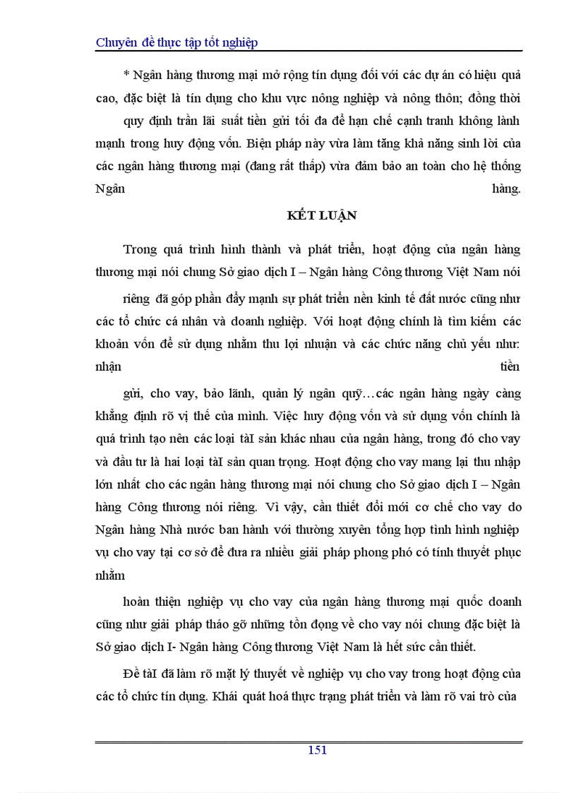 image for page Hoàn thiện nghiệp vụ cho vay của Sở giao dịch I- Ngân hàng Công thương Việt Nam