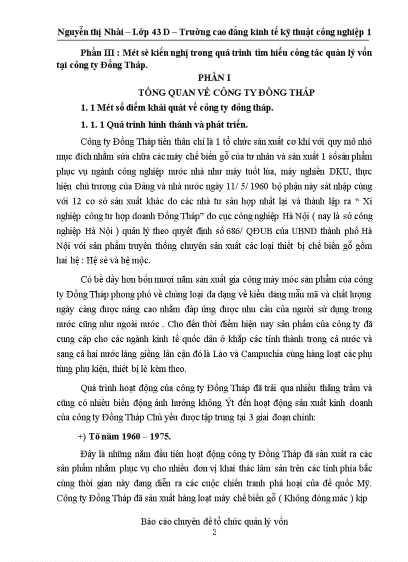 image for page Công tác quản lý vốn tại công ty Đồng Tháp