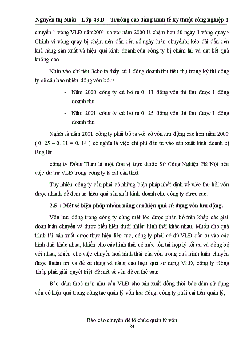 image for page Công tác quản lý vốn tại công ty Đồng Tháp