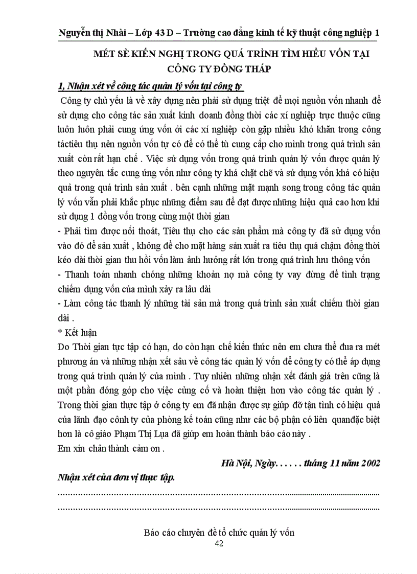 image for page Công tác quản lý vốn tại công ty Đồng Tháp