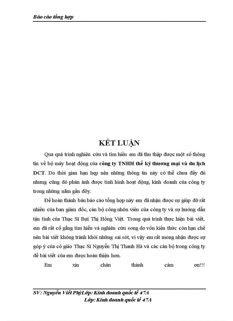 image for page Thực tập tổng hợp tại chi nhánh công ty CTTNHH Phát Triển Thế Kỷ Thương Mại và Du Lịch DCT