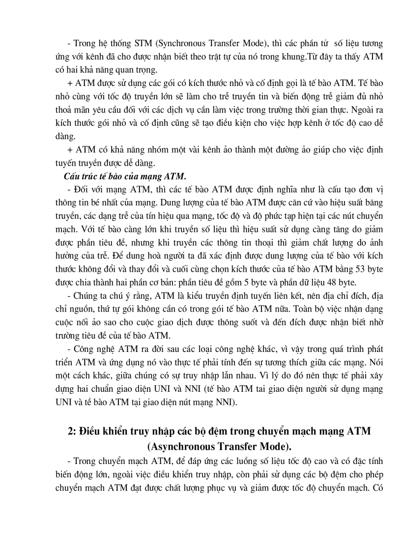 image for page Điều khiển truy nhập và bộ đệm trong mạng ATM